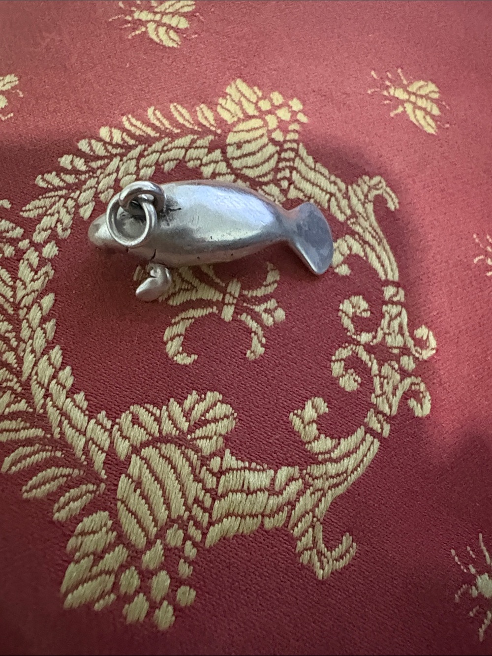 Pendant Charm - Sterling-Style Manatee Design